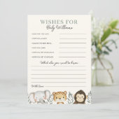 Invitation Safari Baby shower Wives for Baby Game Card (Debout devant)