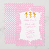 Invitation Safari Ballerina Pink Poka Point (Devant / Derrière)