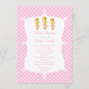 Invitation Safari Ballerina Pink Poka Point