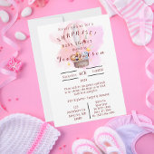 Invitation Safari Bébé Animaux En Ballons Rose À Air Chaud