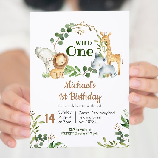 Invitation Safari Boy Wild Un Anniversaire