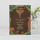 Invitation Safari Brown Jungle Zoo Animaux Mariage moderne (Debout devant)