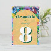 Invitation Safari coloré thème Anniversaire occupé (Debout devant)