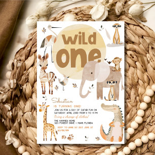 Invitation Safari d'animaux sauvages pour l'anniversaire des