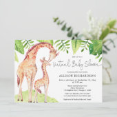 Invitation Safari de girafe de Baby shower virtuel (Debout devant)