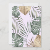 Invitation Safari de la Jungle Florale violet Baby shower ani (Dos)