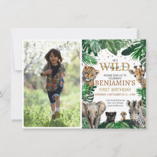 Invitation Safari de la Jungle tropicale Animaux Anniversaire