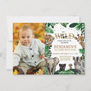 Invitation Safari de la Jungle tropicale Animaux Anniversaire