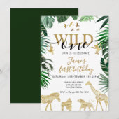Invitation Safari de la Jungle tropicale Animaux Anniversaire (Devant / Derrière)