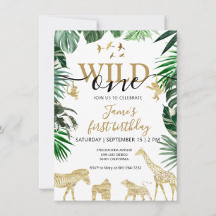 Invitation Safari de la Jungle tropicale Animaux Anniversaire