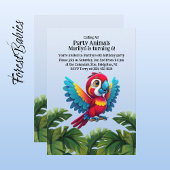 Invitation Safari de la jungle tropicale Macaw Parrot Party A