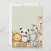 Invitation Safari de la Jungle tropicale verte Baby showers A (Dos)