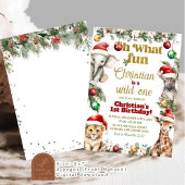 Invitation Safari de Noël Wild Un premier anniversaire