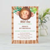 Invitation safari de singe sauvage un anniversaire (Debout devant)