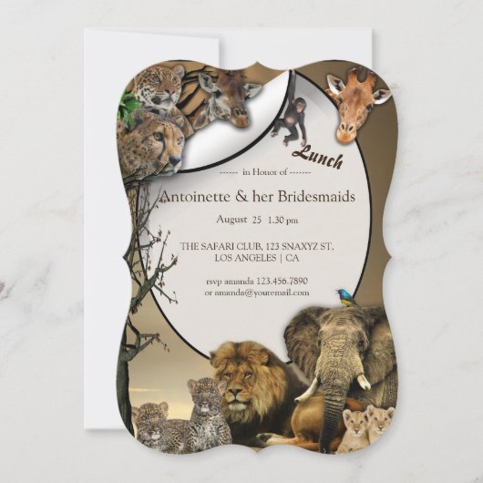 Invitation Safari Dejeuner nuptiale extérieur (Devant)