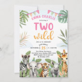 Invitation Safari Deux Wild 2e anniversaire (Devant)