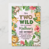 Invitation Safari Deux Wild 2e anniversaire (Devant)