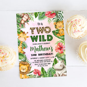 Invitation Safari Deux Wild 2e anniversaire