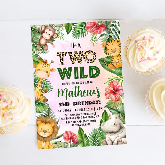 Invitation Safari Deux Wild 2e anniversaire