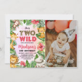Invitation Safari Deux Wild 2ème anniversaire Photo (Devant)