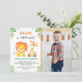 Invitation Safari Deuxième anniversaire Boy Wild One Jungle P (Debout devant)