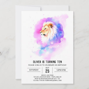 Invitation Safari Digital Lion Anniversaire