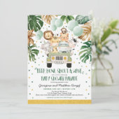 Invitation Safari Drive By Baby shower Parade Quarantaine (Debout devant)