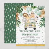 Invitation Safari Drive By Baby shower Parade Quarantaine (Devant / Derrière)