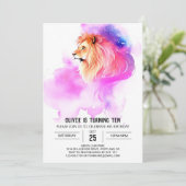 Invitation Safari Elegant Lion Anniversaire (Debout devant)