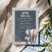 Invitation Safari Elephant Wild Un Baby shower