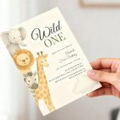 Invitation Safari empilé Animaux Bébé Anniversaire