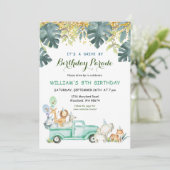 Invitation Safari en voiture par défilé d'anniversaire Invita (Debout devant)