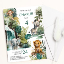 Safari et Zoo Jungle Animaux Anniversaire de enfan