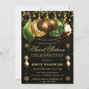 Invitation Safari Faune Baubles Sweet Sixteen