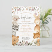 Invitation Safari ferme animal ours Fox Rabbit Raccoon Baptêm (Debout devant)