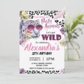 Invitation Safari fêtes Animaux Anniversaire Empreinte de léo (Debout devant)