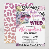 Invitation Safari fêtes Animaux Anniversaire Empreinte de léo (Devant / Derrière)