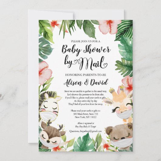 Invitation Safari Friends Baby shower neutre par le genre par (Devant)
