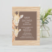 Invitation Safari Giraffe Baby shower neutre (Debout devant)