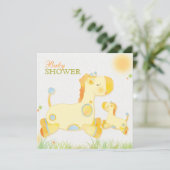 Invitation Safari Giraffe Baby shower Whimsical (Debout devant)