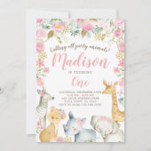 Invitation Safari Girl Birthday (Devant)