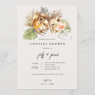Invitation Safari Grands Félins Couple Shower