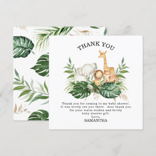 Invitation Safari Green Foliage Genre Baby shower Neutre