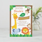 Invitation Safari / Invitation Jungle / Invitation (Debout devant)