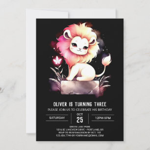 Invitation Safari Joyeux Lion Anniversaire