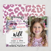 Invitation Safari Jungle 4th Four Ever Wild Photo Anniversair (Devant / Derrière)