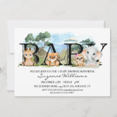 Invitation Safari Jungle Afrique Baby Shower  (Devant)