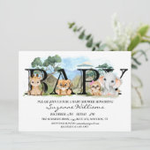 Invitation Safari Jungle Afrique Baby Shower  (Debout devant)