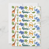 Invitation Safari Jungle Animal pour enfants Anniversaire (Dos)