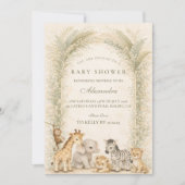 Invitation Safari Jungle Animals Arch Baby Shower (Devant)